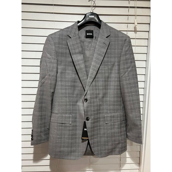 Hugo Boss Italian Wool Gray 2-Piece Suit -‎ NWT Size 46R MSRP $795 - Picture 1 of 14